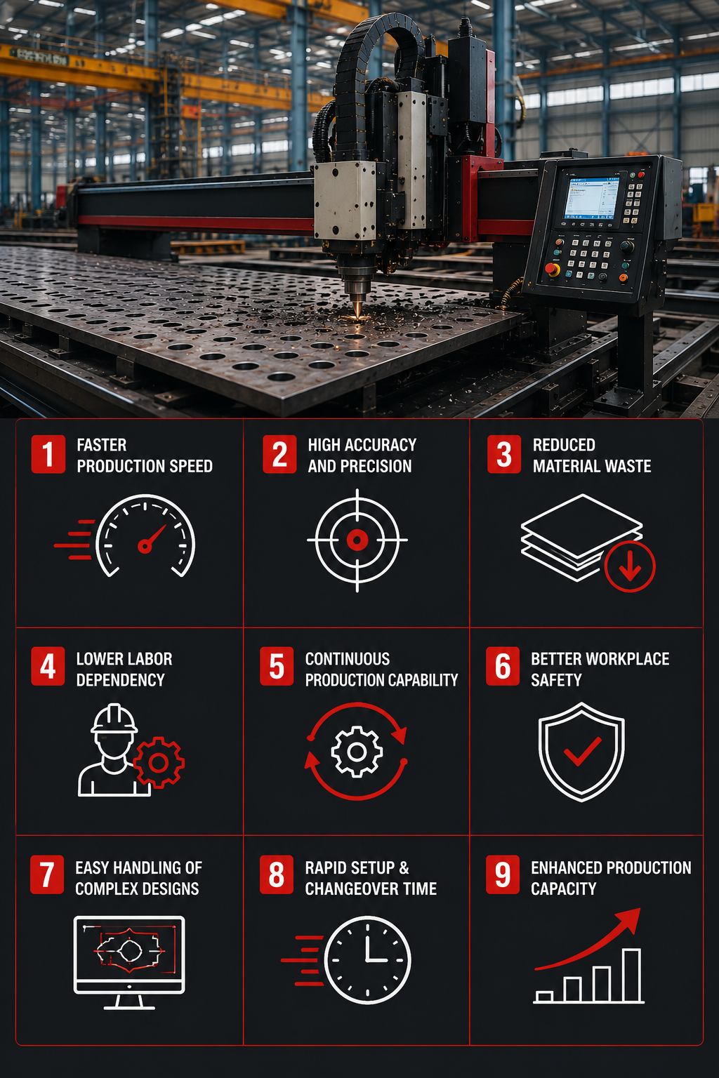 CNC Plate Drilling Machine in Industry