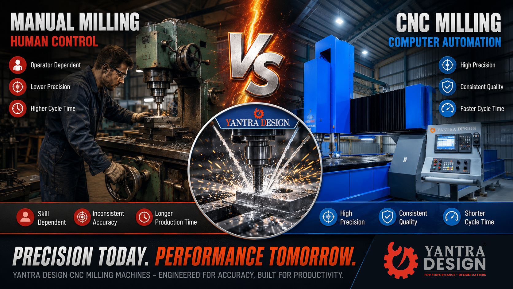 CNC Milling Machine vs Manual Milling Machine